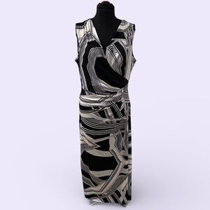 Kate & Mallory Black and White Abstract Midi Dress